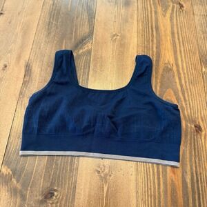 Harper Wilde Ribbed Scoop Bralette Navy Blue XL Comfort Pull On